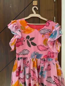 Pink Western MIDI Frock For Women