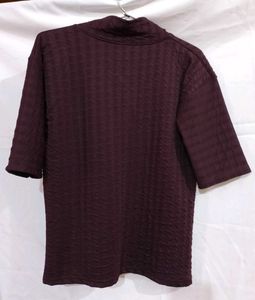 Cute Burgundy Polo Top