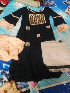 Embroidered Black 3-Piece Outfit