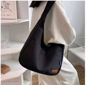 Black Canvas Hobo Bag