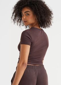 Brown Cropped T-Shirt