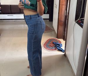 Wide Leg Denim  Pants