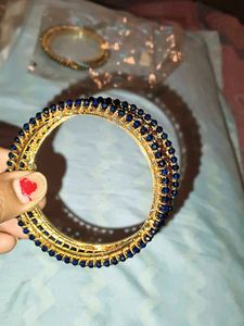 Blue Beaded Bangles