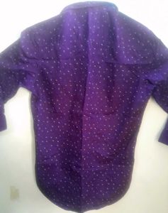 Allen Solly Purple Cotton Casual Shirt, Size 38