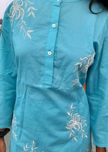 Blue Embroidered Co-ord Set