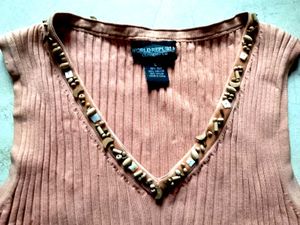 Ribbed Beaded Tank Top