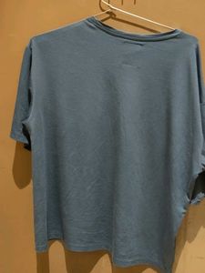 Blue Graphic Pocket oversized T-Shirt