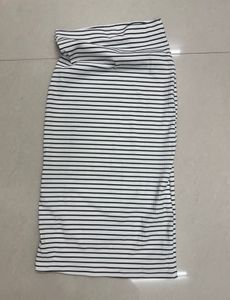 Women Striped Knit Pencil Skirt