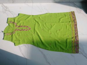 Green Embroidered Kurta Set