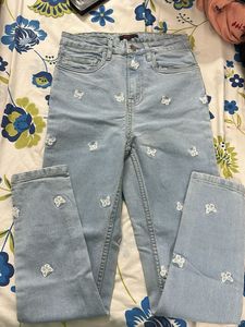 Butterfly Embroidered Jeans