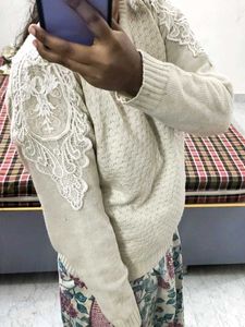White Woolen Sweater Top