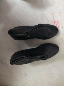 Black Wedge Heel Boots