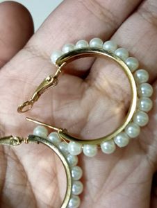 Pearl Hoop Earrings