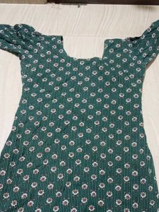 Green Floral Mini Dress