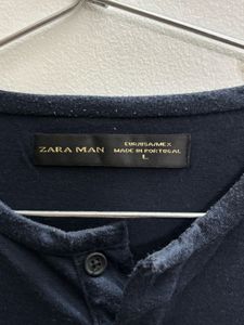 ZARA Navy Blue &amp; Black Sweat T-Shirt For Mens
