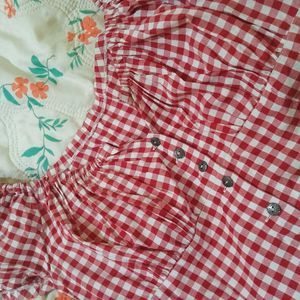 Red &amp; White Gingham Top