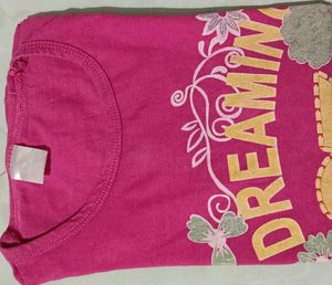 Cute Girls&#39; Pink T-Shirt