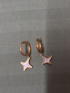 Stellar Glow – Dainty Star Charm Hoop Earrings