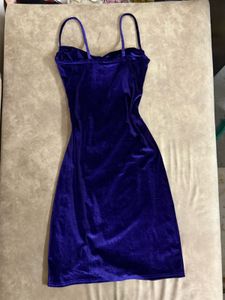 Blue Velvet Mini Dress