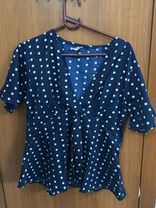 Polka Dot V-Neck Top