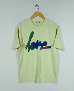 Lime Green Printed Oversized T-Shirt Men's