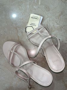 MANGO White Strappy Heels