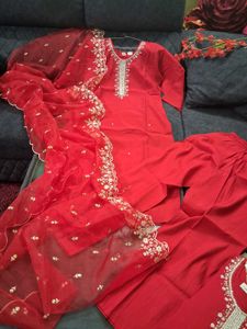 Red Kurta Set &amp; Dupatta m and L