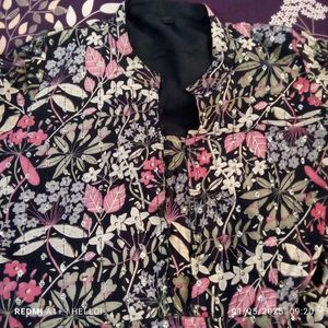 Heavy Floral Print Sequins Gown XXL