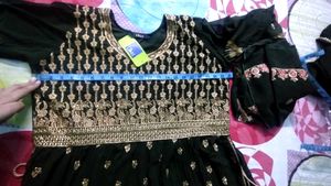 New Olive Party Wear Heavy Embroidered Kurta Set