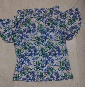 Floral Ruffle Sleeve Top