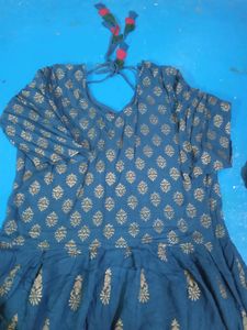 Long Gown Type Golden Embroidery Kurti