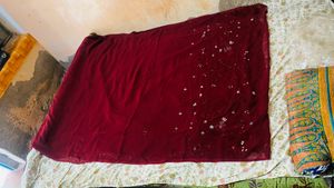 New Maroon Net Saree