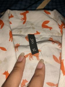 Rio Brand Tshirt/Shrug XL With Fox Print