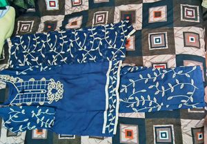 Kurta With Plazo And  Lycra Worked Dupatta