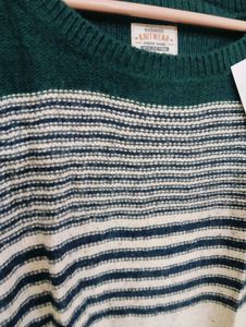 Striped Elbow Patch Sweater