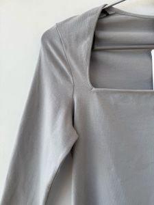 H&amp;M Square Neck Long Sleeve Top/Size-S