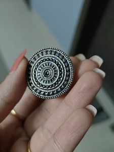 Oxidised Artificial Silver Ring