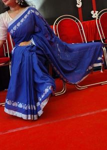 Navy Blue Handloom Saree