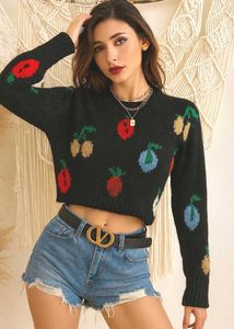 🎁Buy1 Get1 Free Crop Charcoal Fruit Sweater ()