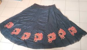 Black Patch Work Skirt Skirts