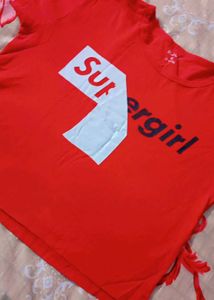 Red Supergirl Crop Top