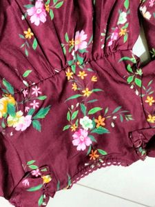 Maroon Frock 9-12 Months