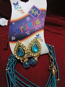Teal Color Jwellery Set