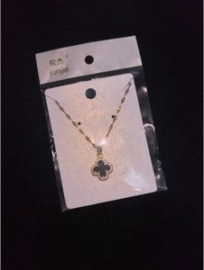 Elegant Clover Double Sided Pendant Necklace