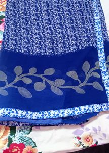 Blue Floral Saree