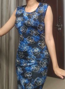 Partywear Fancy Blue Midi Dress Women