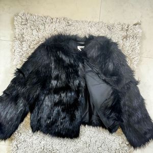 HNM Faux Fur Black Jacket New