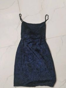Blue Velvet Mini Dress