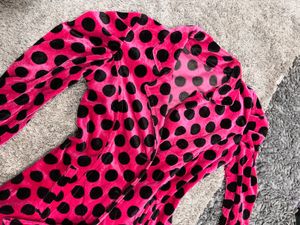 Pink &amp; Black Polka Dot Velvet blazer