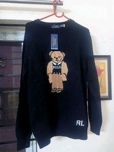 NEW RALPHLAUREN BLACK Polo Bear Sweater
